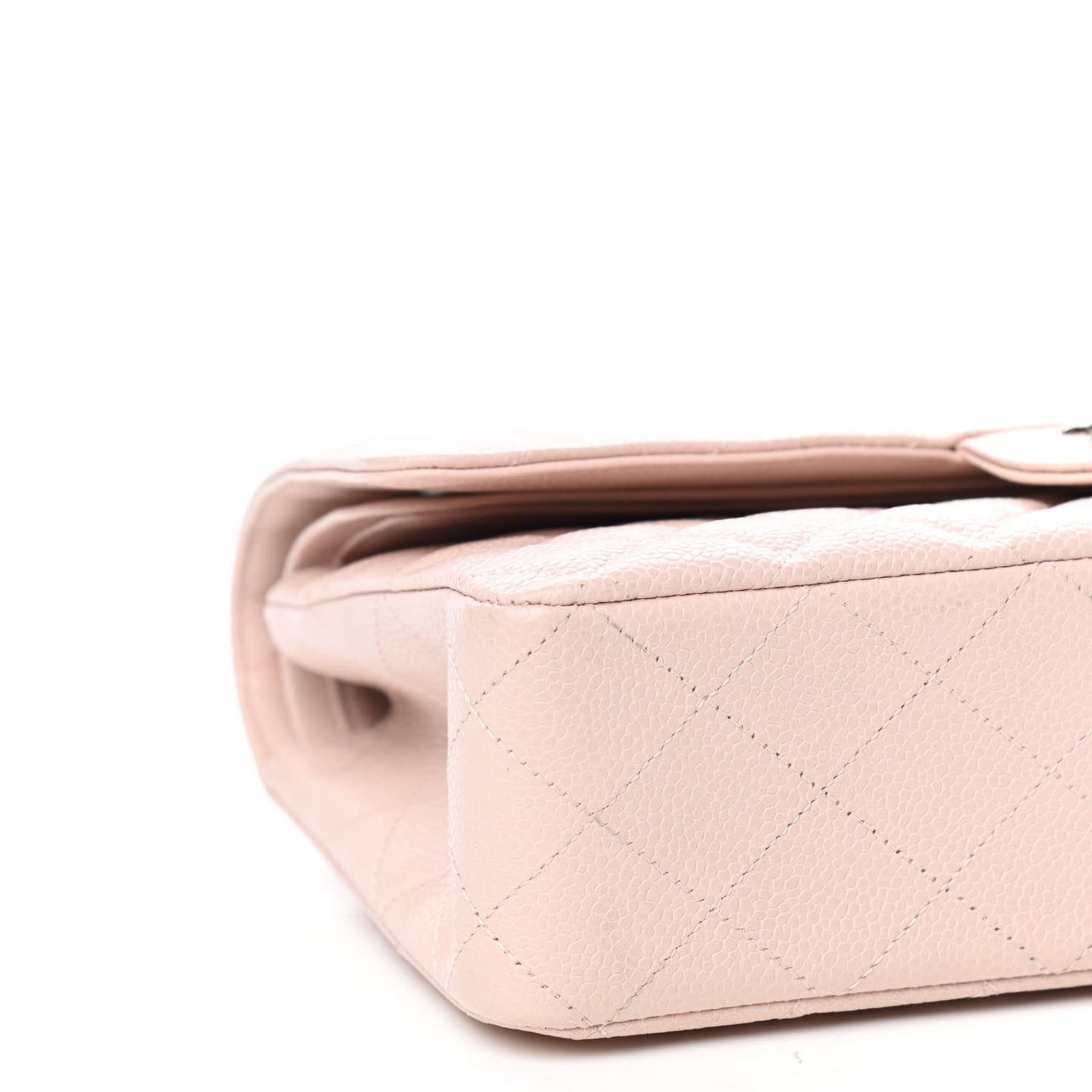 Caviar Quilted Medium Double Flap Light Pink