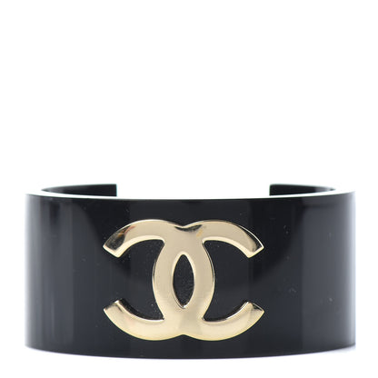 Chanel Resin CC Cuff Gold Black 1 of 4