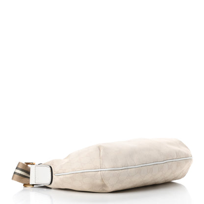 Gucci Monogram Web Medium Half Moon Hobo White 4 of 12