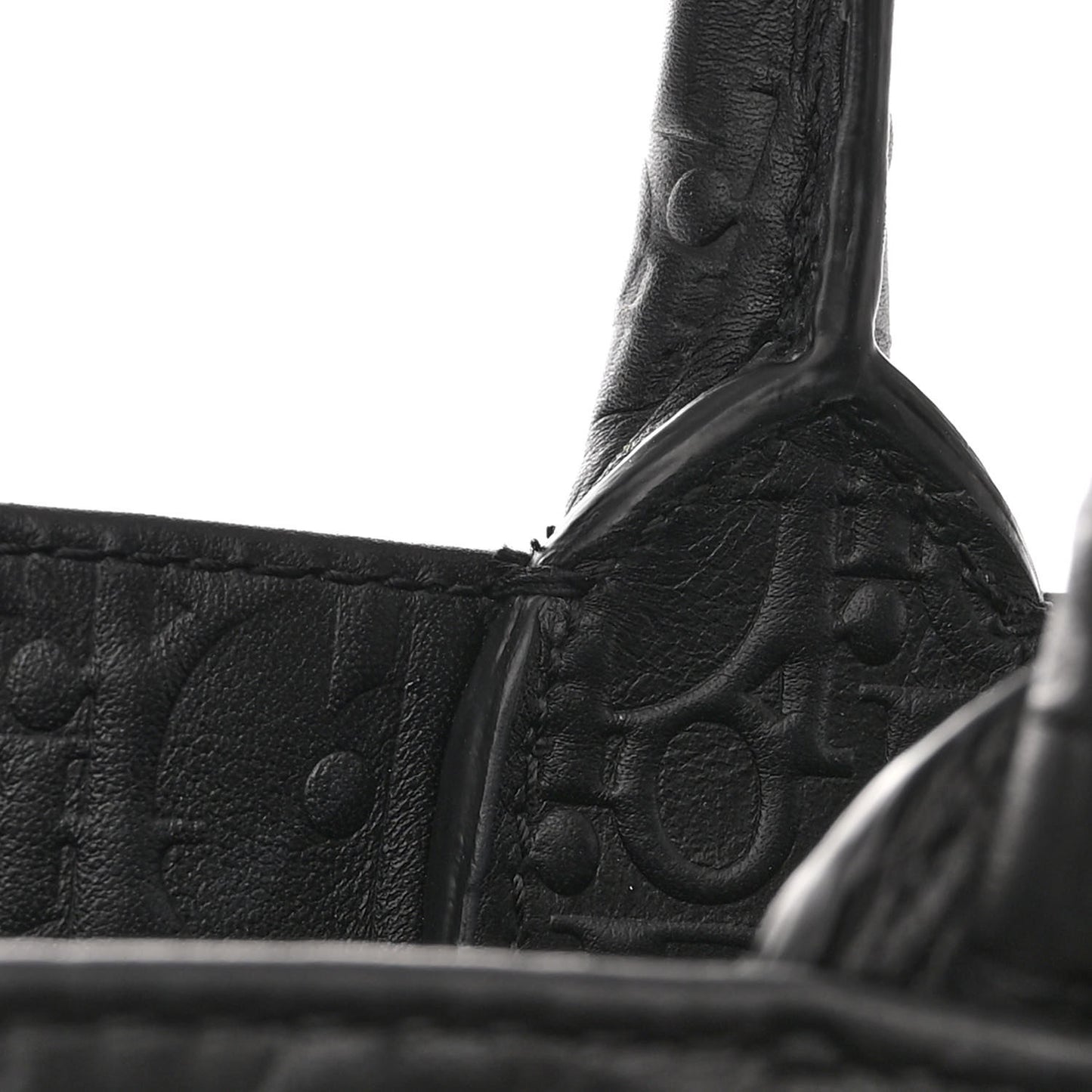 Oblique Calfskin Embossed Large Book Tote Black
