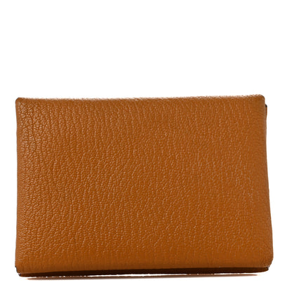 Hermes Chevre Mysore Verso Calvi Duo Card Case Caramel Rose Sakura 1 of 6