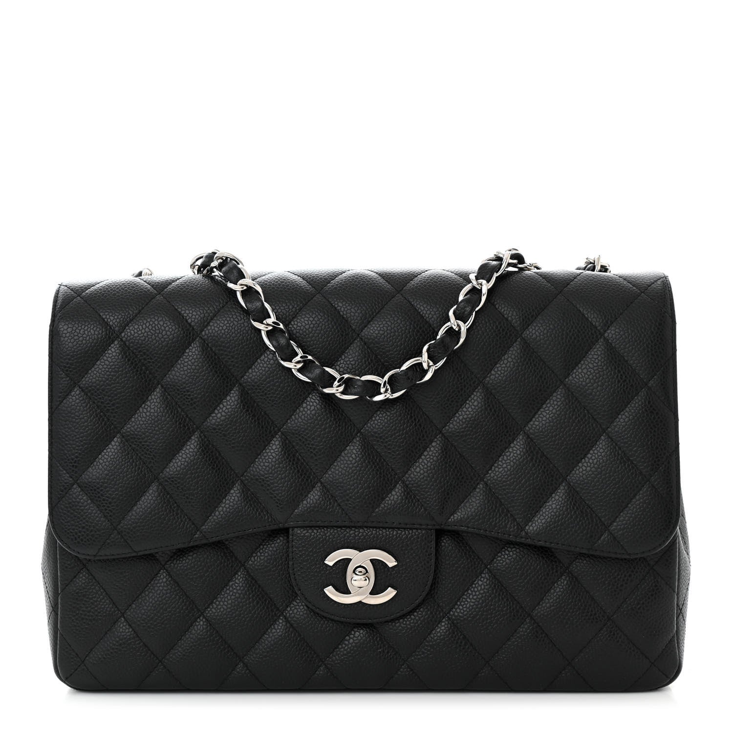 Chanel Caviar Quilted Jumbo Single Flap Black 1 of 10
