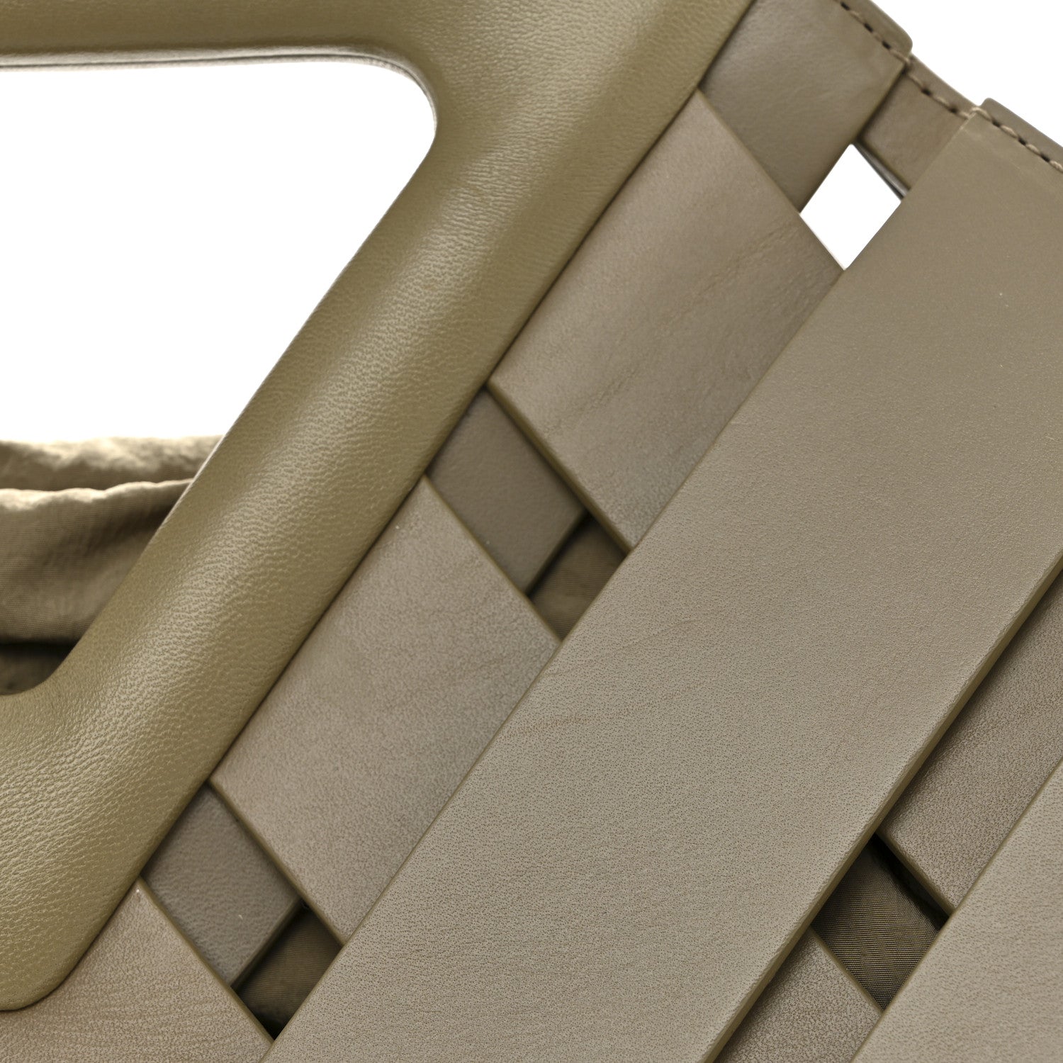 Bottega Veneta Calfskin The Point Weave Triangle Bag Taupe Grey 12 of 13