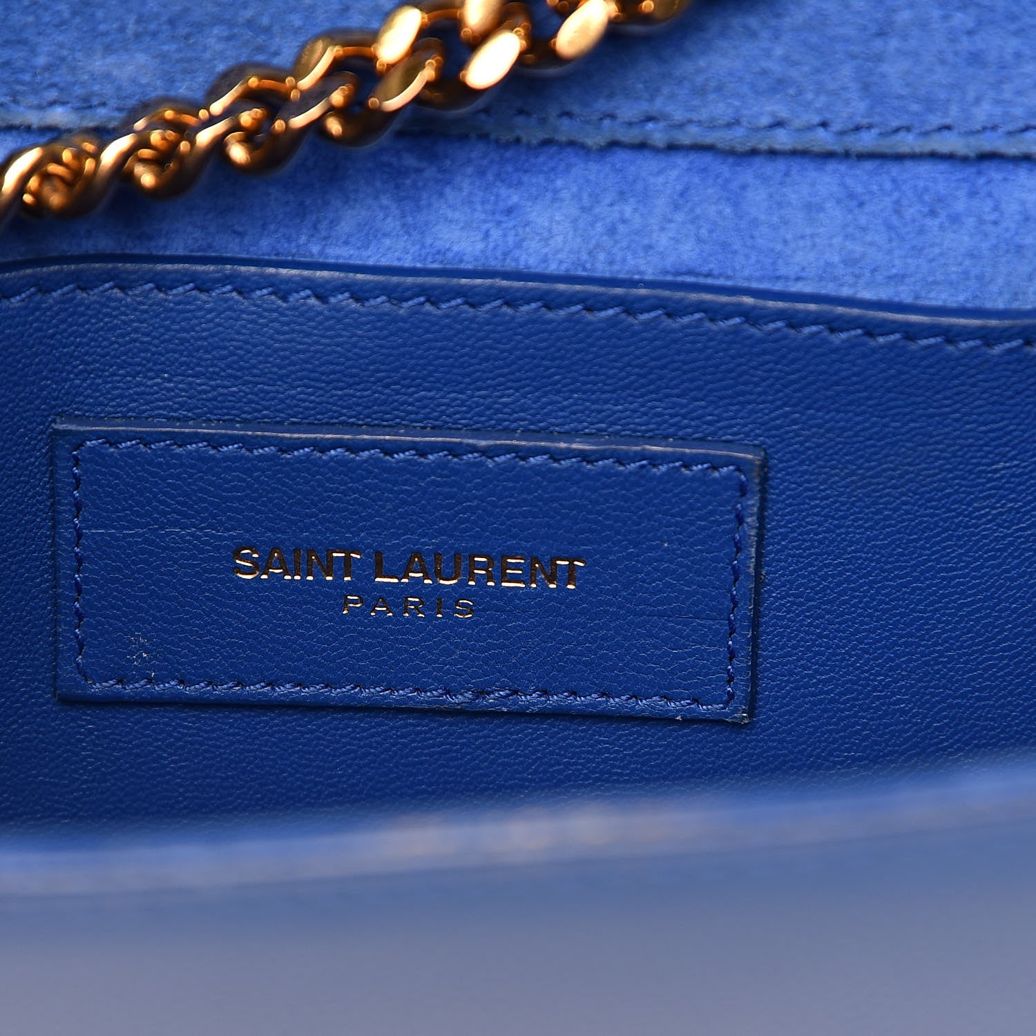 Saint Laurent Grain De Poudre Small Classic Monogram Kate Satchel Royal Blue 6 of 14