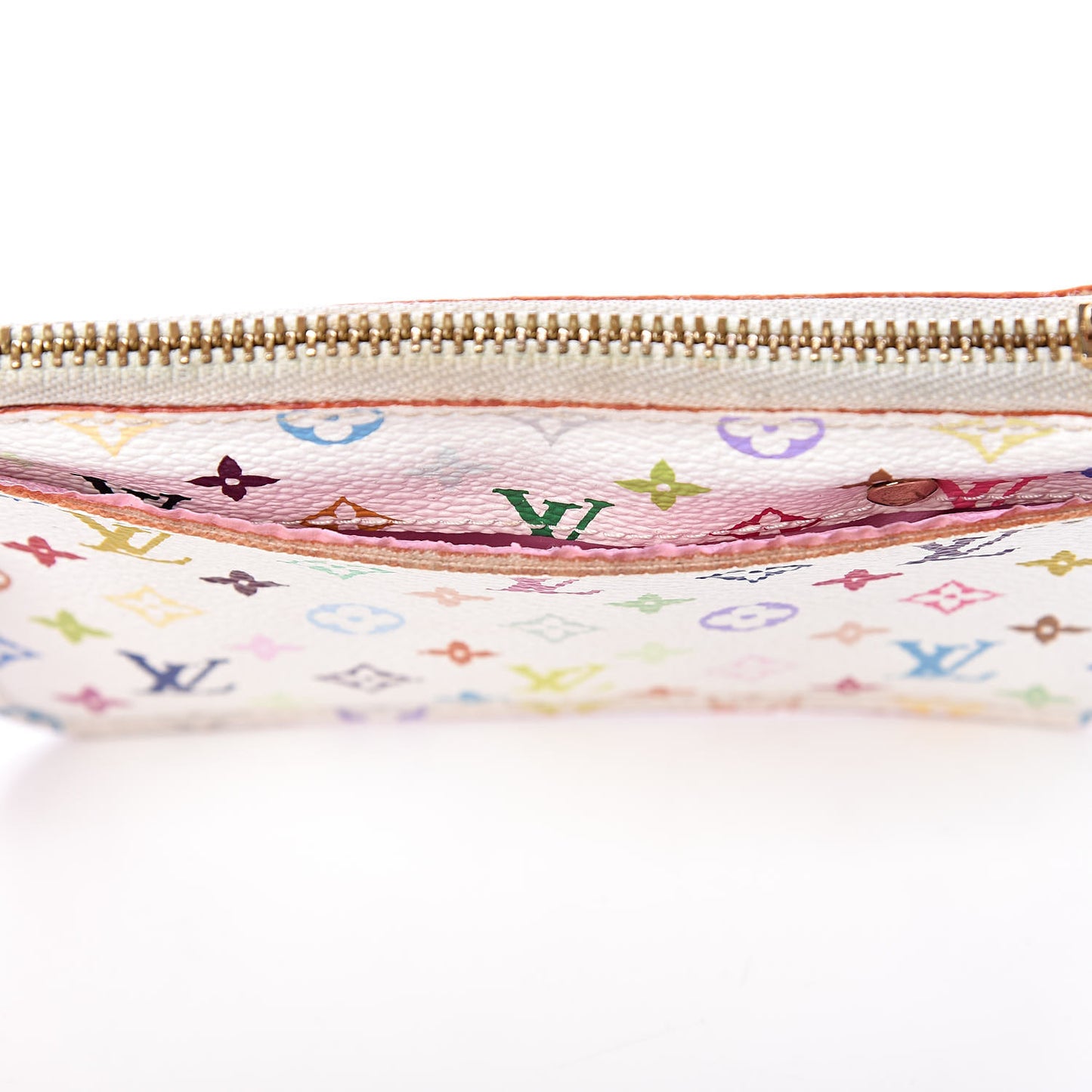 Monogram Multicolor Key Pouch White Litchi