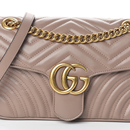 Gucci Calfskin Matelasse Small GG Marmont Shoulder Bag Porcelain Rose 6 of 8