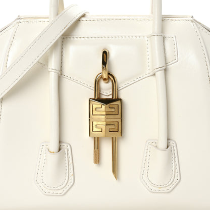 Givenchy Box Calfskin Mini Lock Antigona Shoulder Bag Ivory 8 of 10