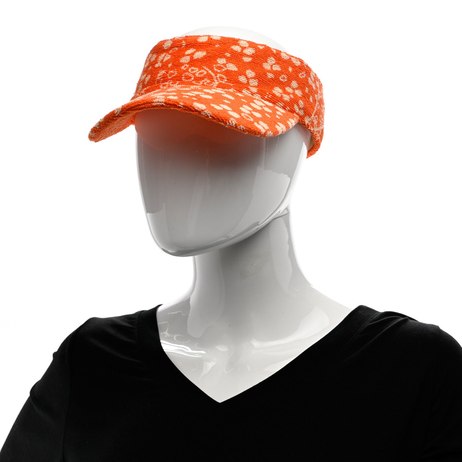 Hermes Cotton Les Leopards Golf Visor Geranium White 2 of 8
