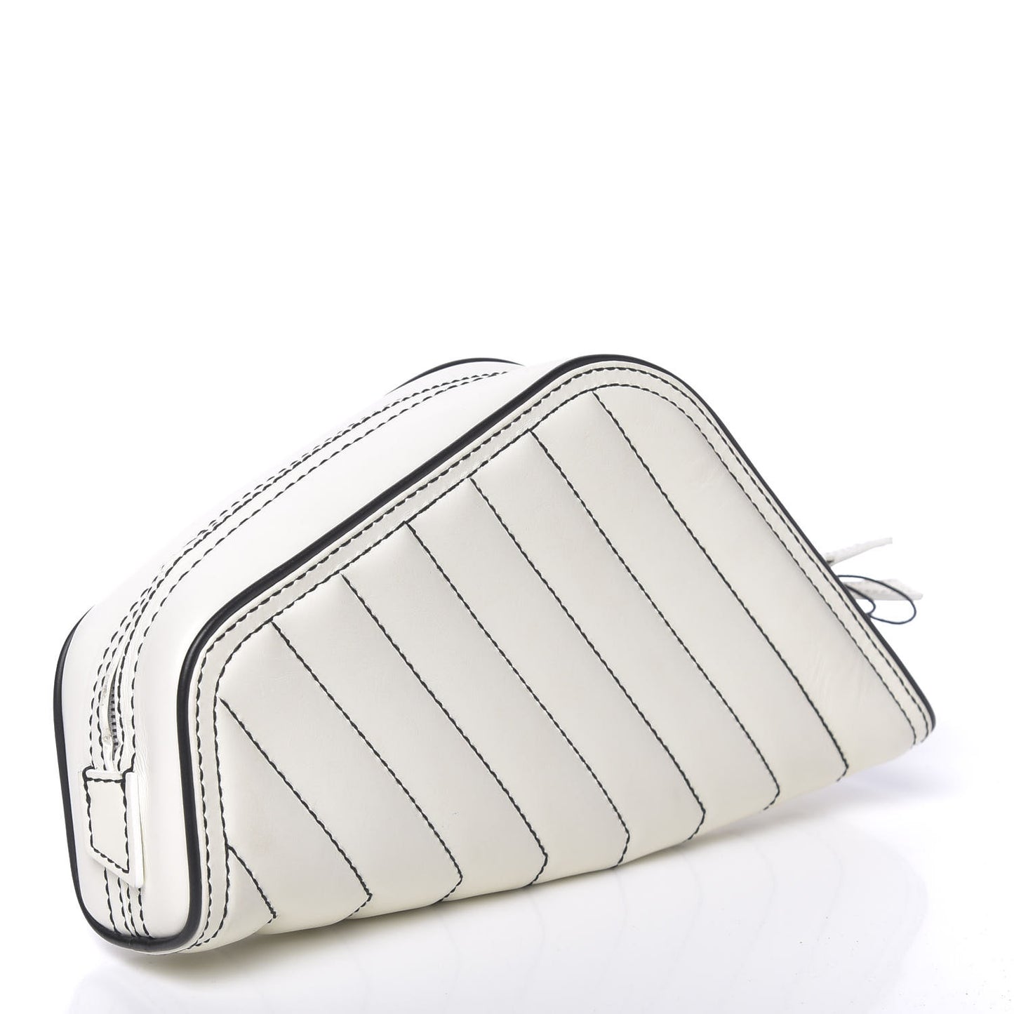 Calfskin Quilted Car Clutch S White