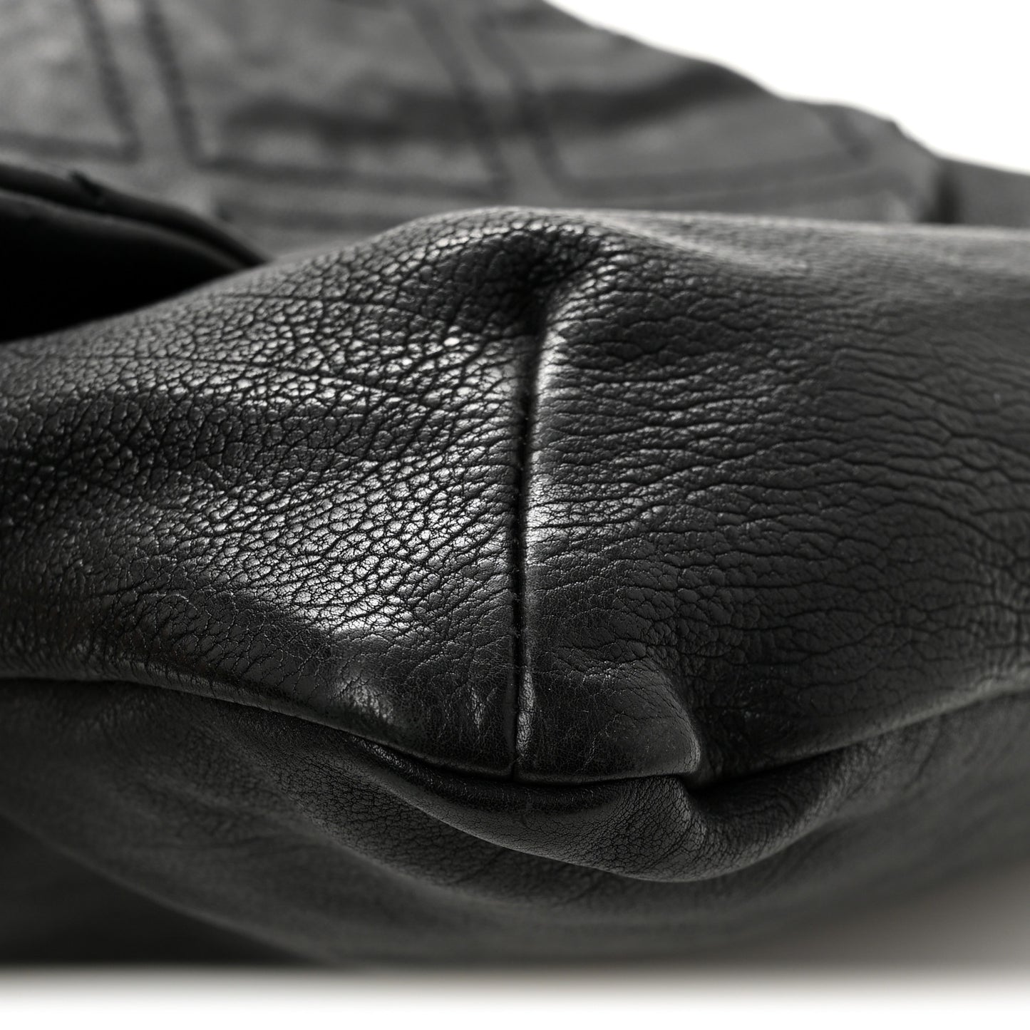 Calfskin Diamond Stitch Large Messenger Black