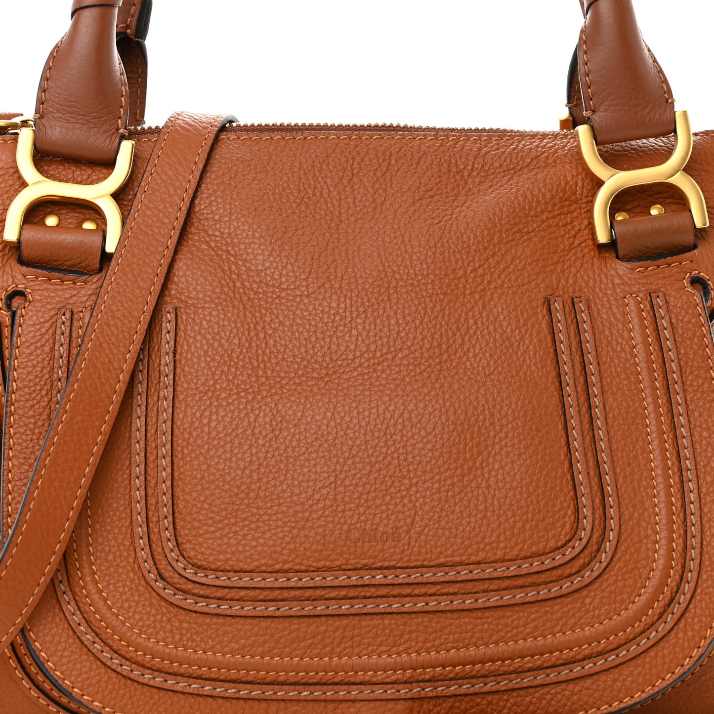Calfskin Medium Marcie Satchel Tan