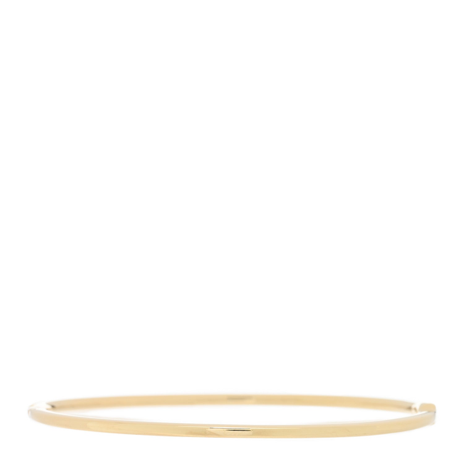 Tiffany 18K Yellow Gold Diamond Metro Hinged Bangle Bracelet 2 of 3