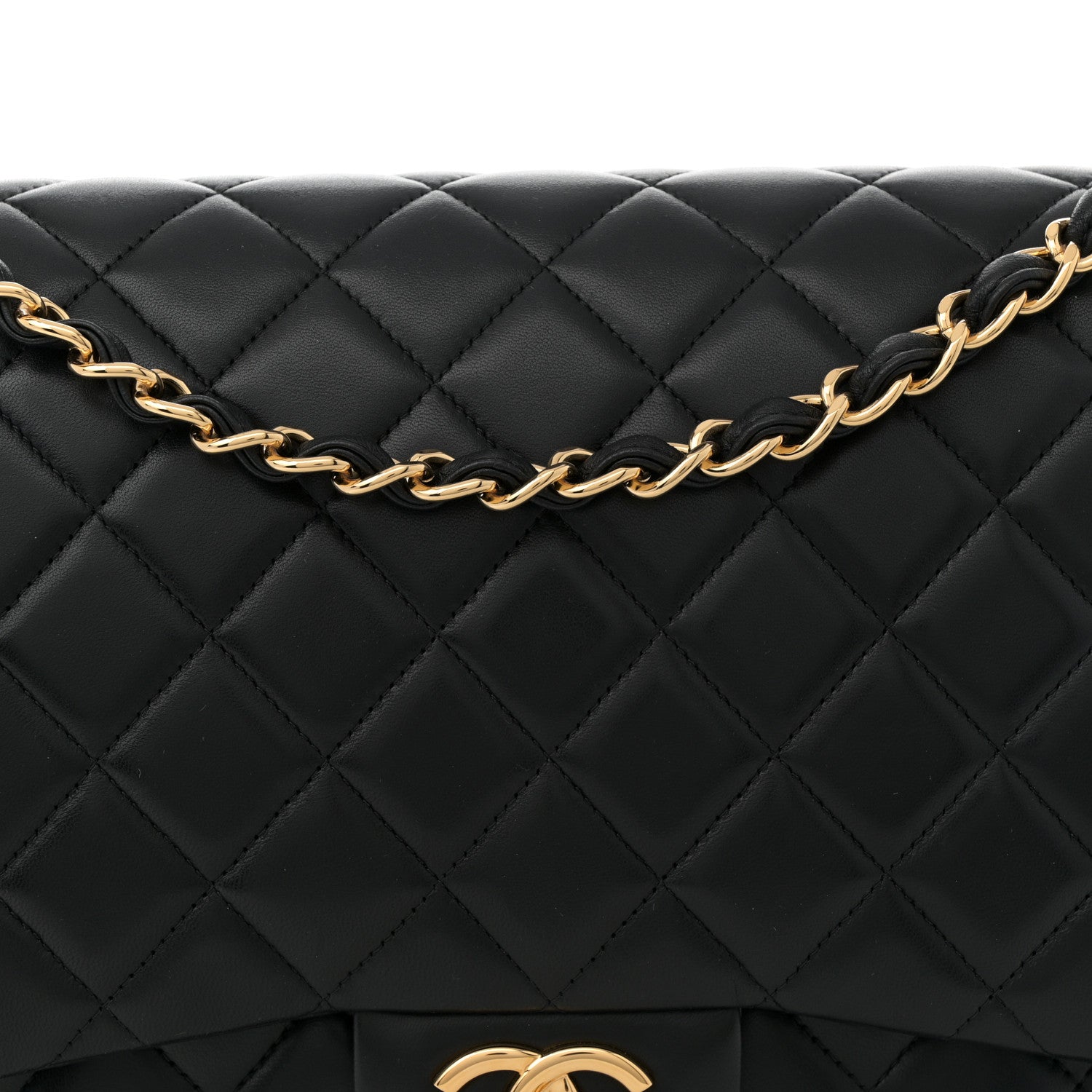 Chanel Lambskin Quilted Maxi Double Flap Black 8 of 11