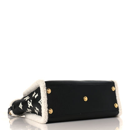 Louis Vuitton Grained Calfskin Shearling On My Side MM Black 6 of 8