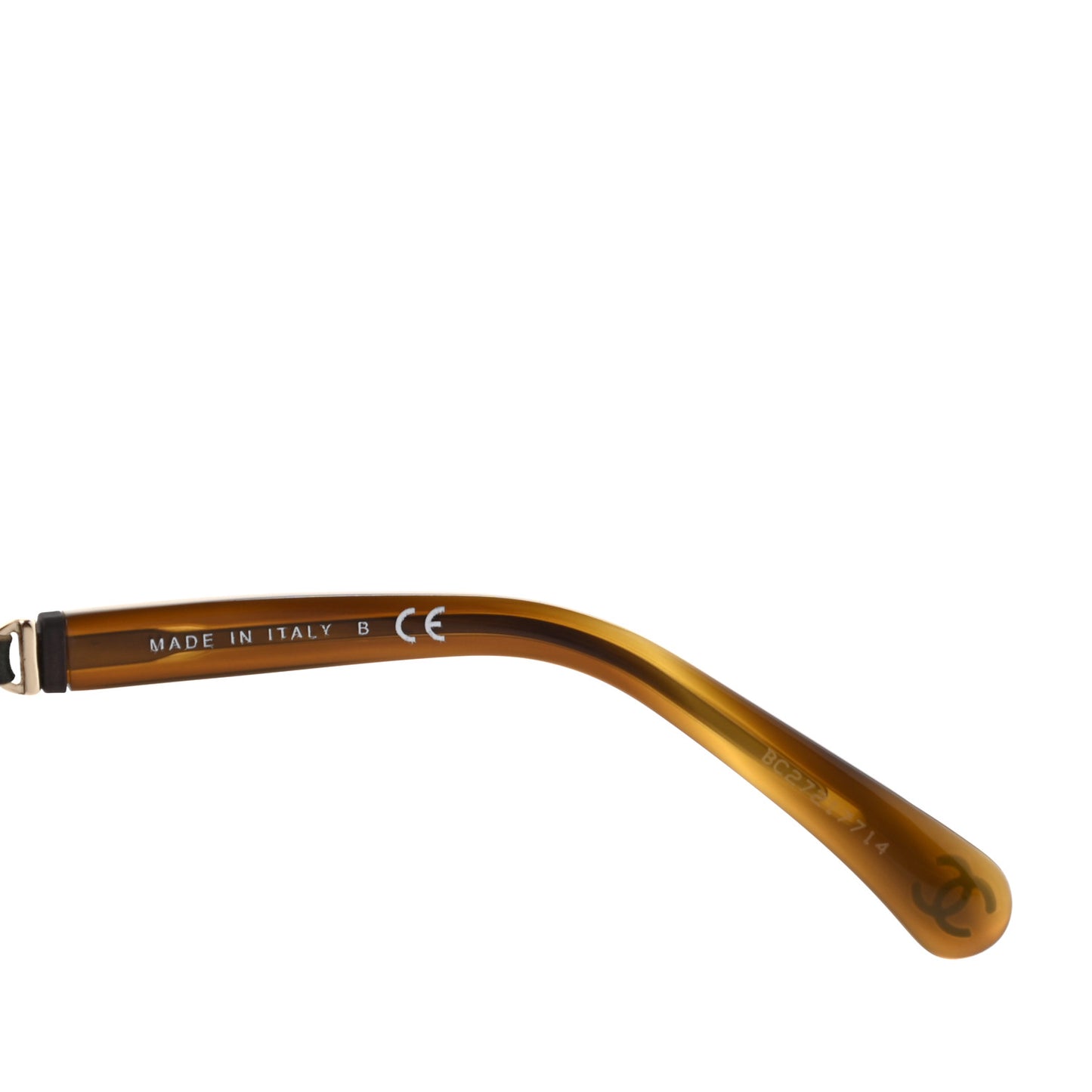 Metal Calfskin CC Chain Pilot Sunglasses 5439-Q Green Tortoise