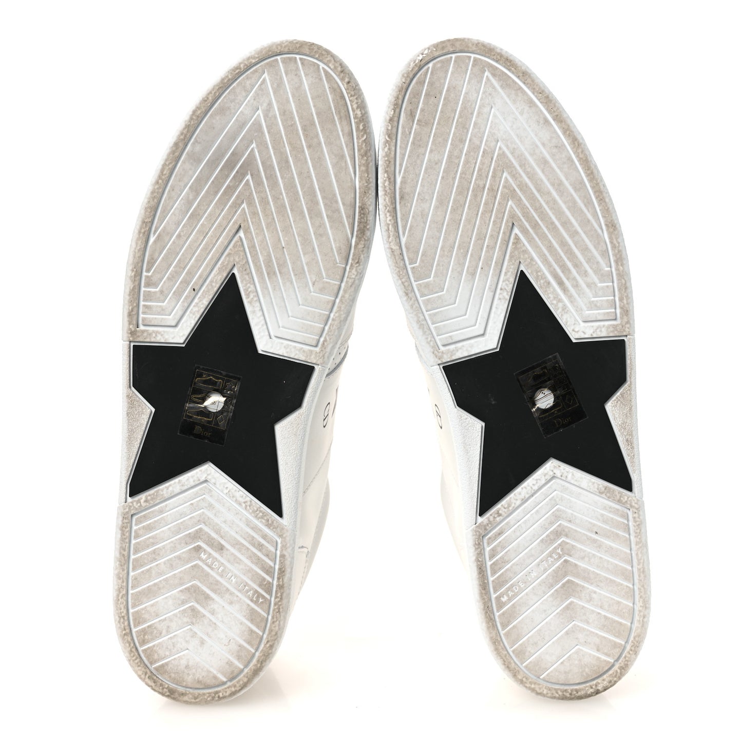 Calfskin Suede Dior Star Low Top Sneakers 41 White Black