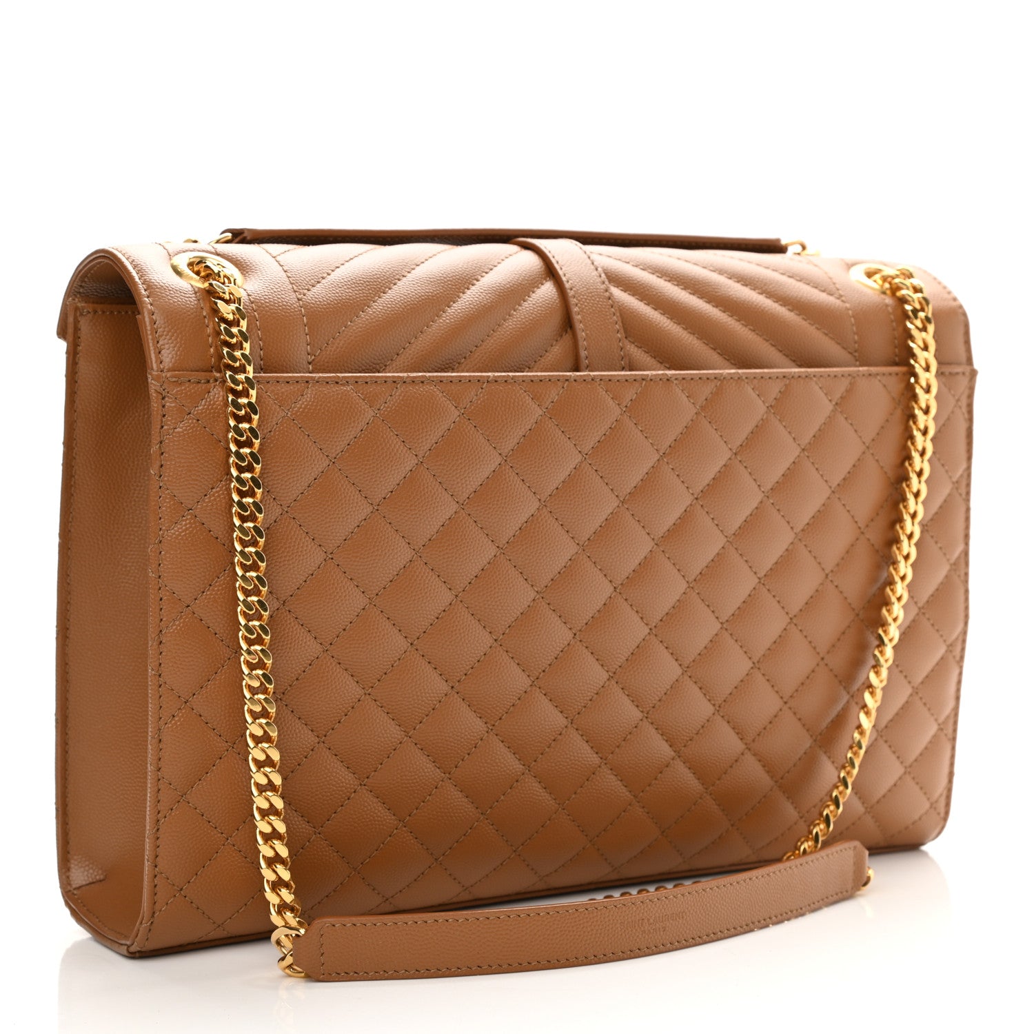 Saint Laurent Grain De Poudre Textured Mixed Matelasse Triquilt Large Monogram Satchel Dune 3 of 9
