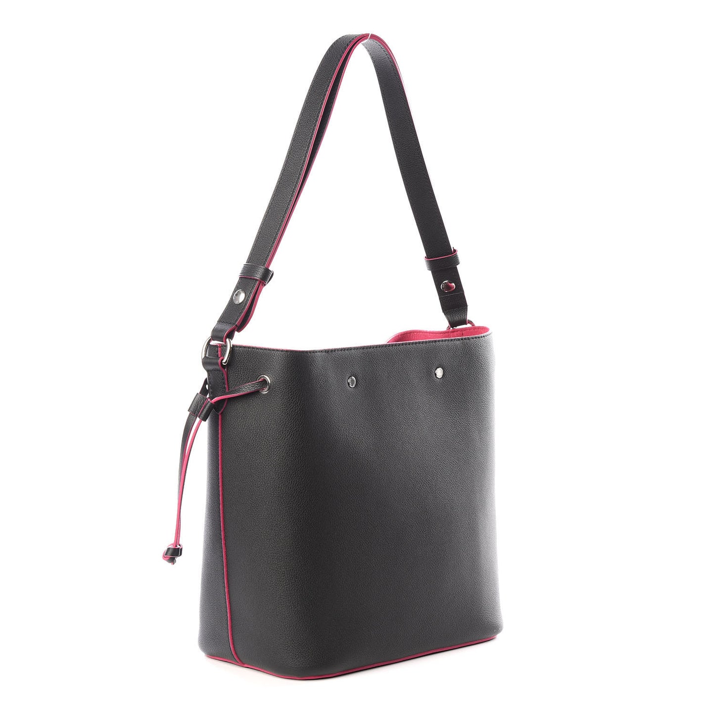 Calfskin Lockme Bucket Black