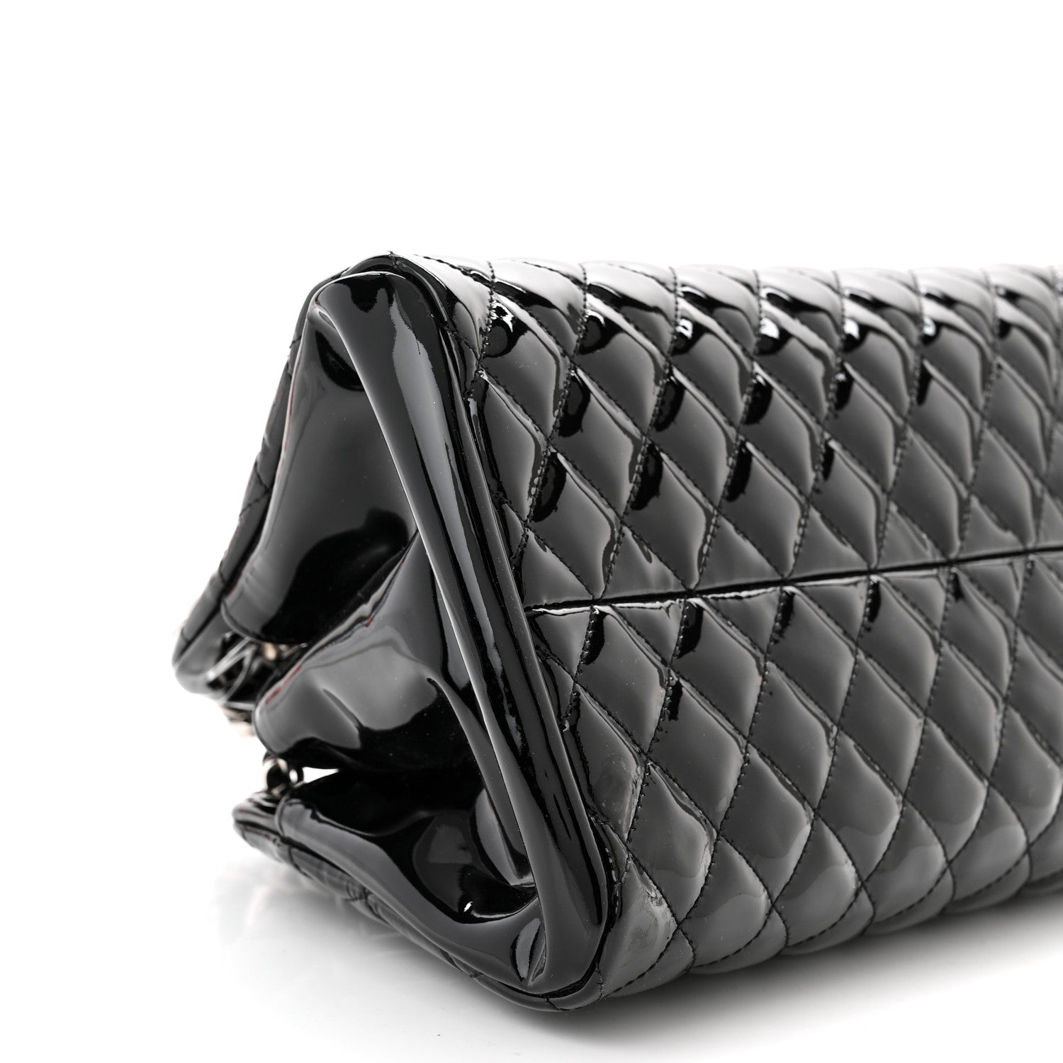 Chanel Patent Quilted Medium Just Mademoiselle Bowling Bag Black 9 of 10