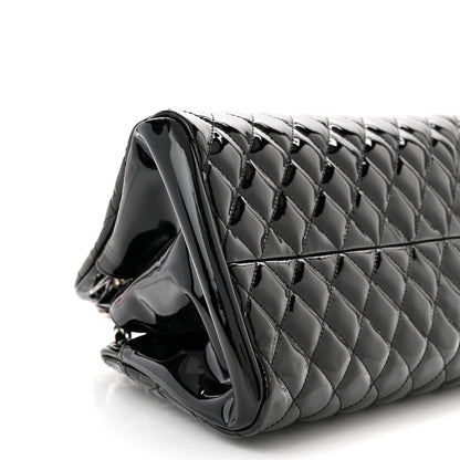 Chanel Patent Quilted Medium Just Mademoiselle Bowling Bag Black 9 of 10