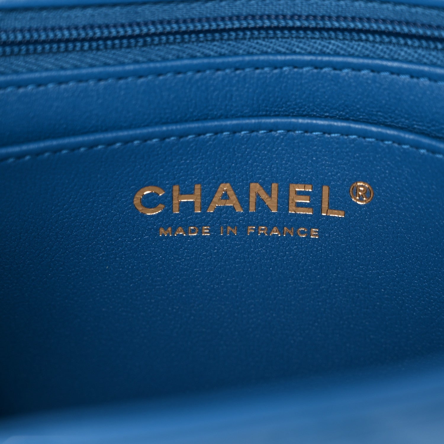 Chanel Lambskin Quilted Mini Rectangular Flap Blue 6 of 10