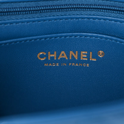 Chanel Lambskin Quilted Mini Rectangular Flap Blue 6 of 10