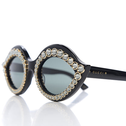 Gucci Acetate Crystal Studded Cat Eye Sunglasses GG0045/S Black 7 of 8