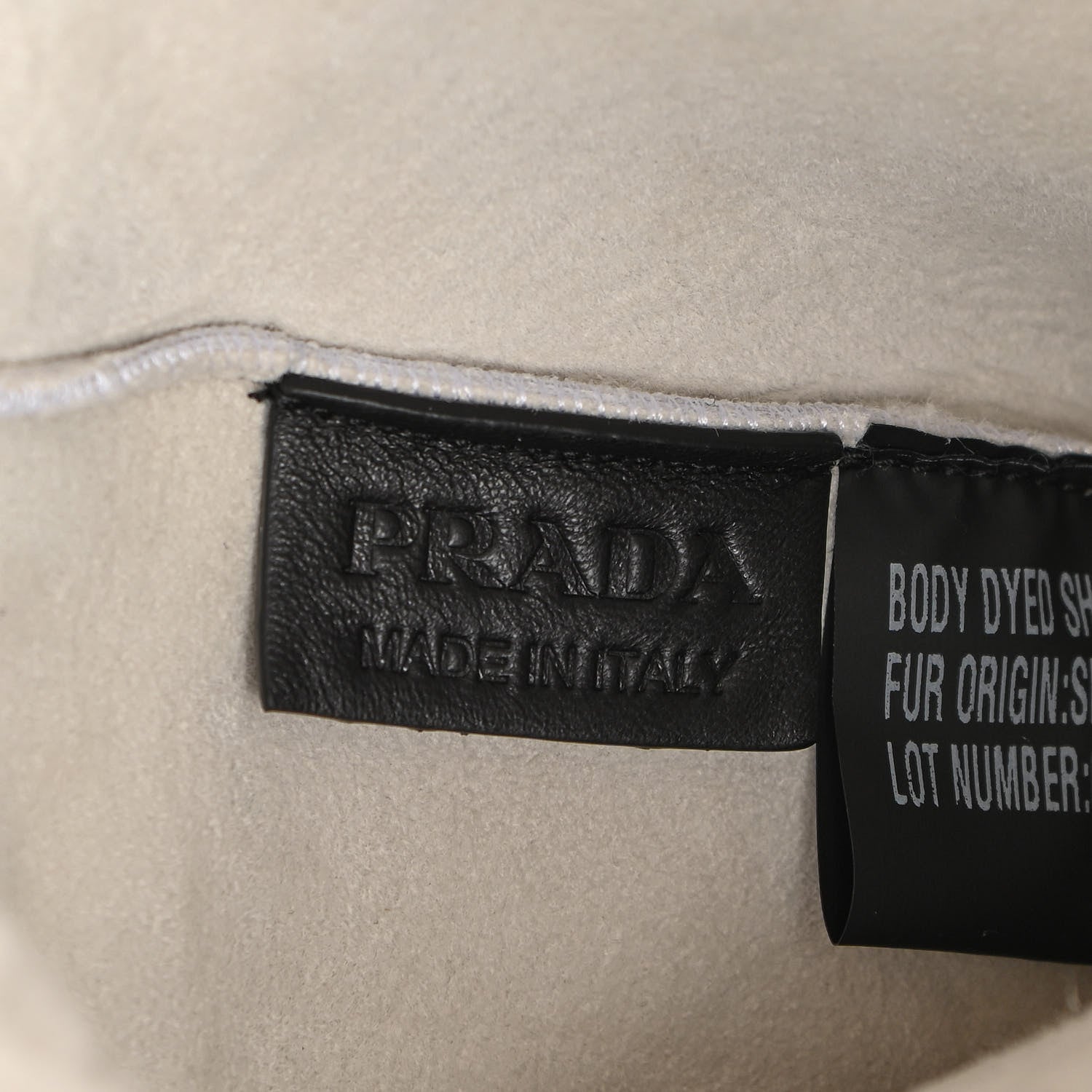 Prada Shearling Logo Tote White Black 7 of 11