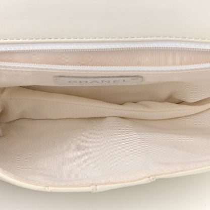 Chanel Lambskin Quilted Pile Ou Face Flap White 5 of 10