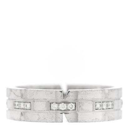 Cartier 18K White Gold Diamond Tank Francaise Band Ring 57 8 1 of 4