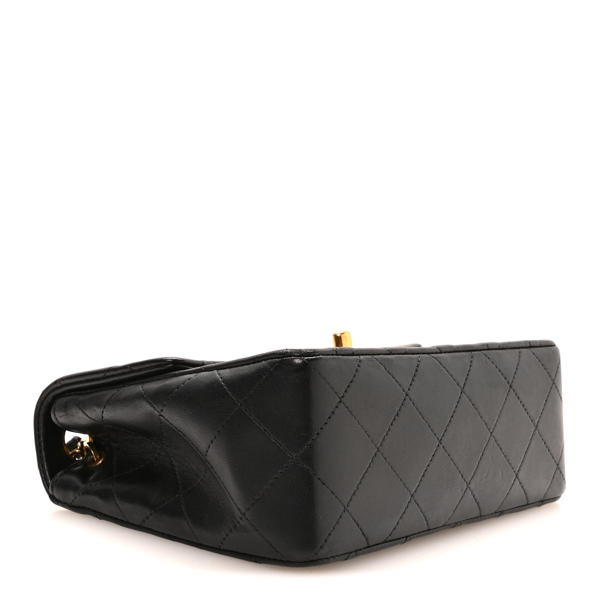 Lambskin Quilted Mini Square Flap Bag Black