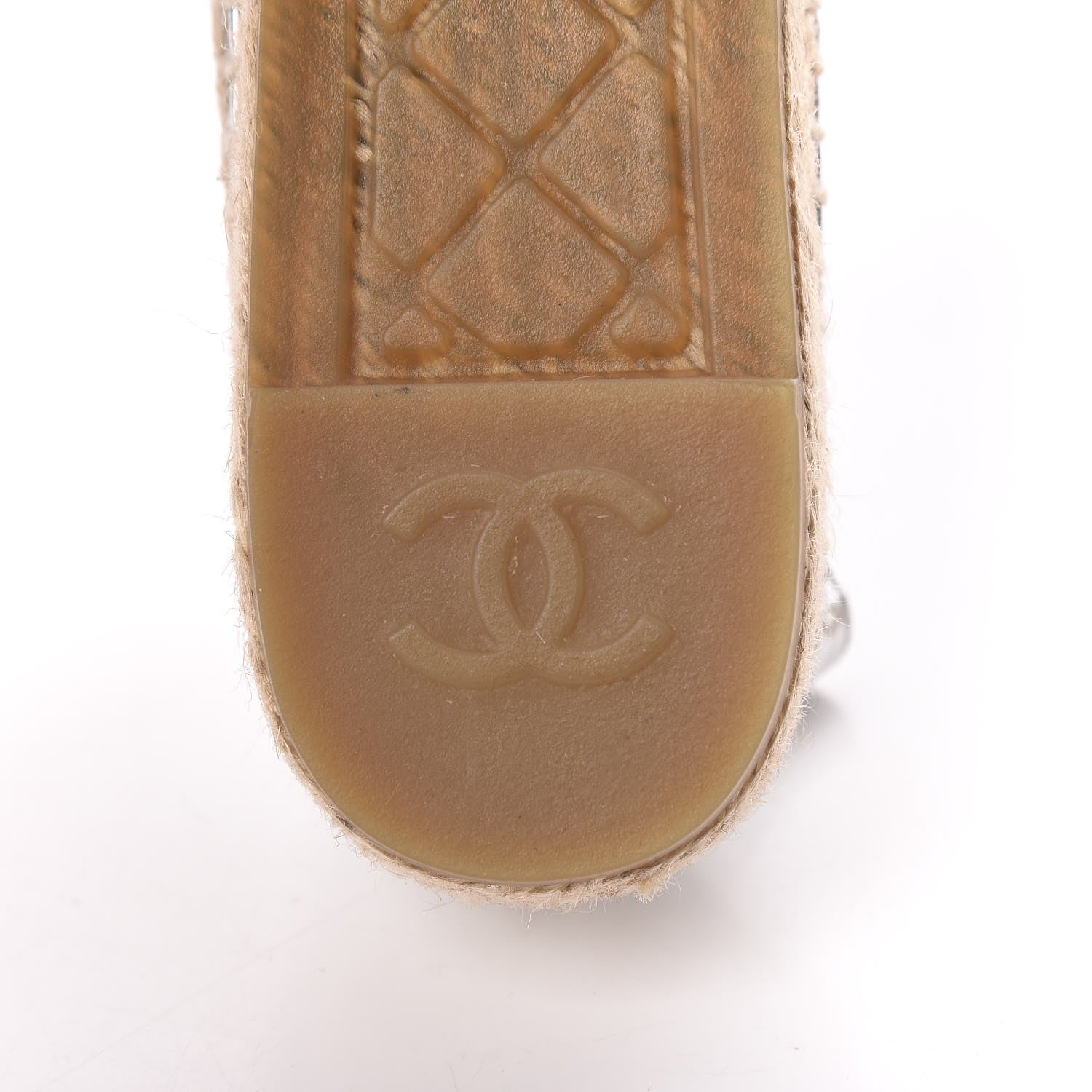 Chanel Laminated Goatskin CC Espadrilles 38 Silver 10 of 12