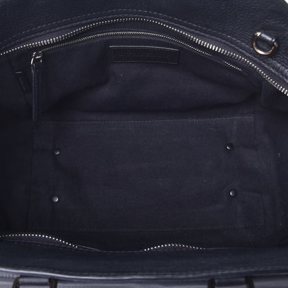 Burberry Canvas Mega Check Grained Calfskin Medium Harcourt Satchel Black 6 of 10