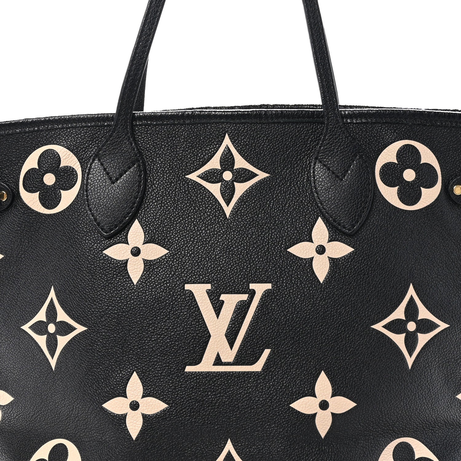 Louis Vuitton Empreinte Monogram Giant Neverfull MM Black Beige 8 of 10