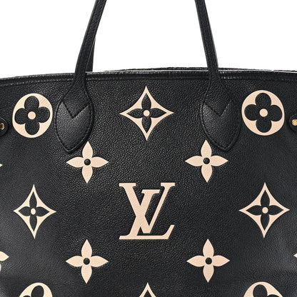 Louis Vuitton Empreinte Monogram Giant Neverfull MM Black Beige 8 of 10
