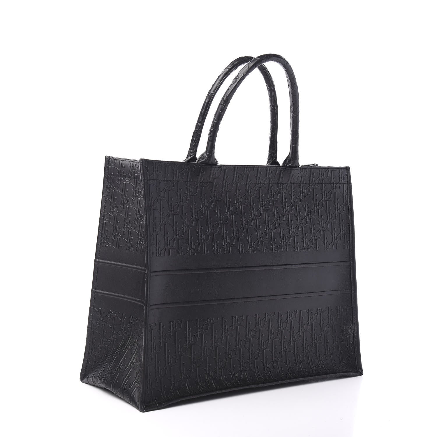 Christian Dior Oblique Calfskin Embossed Book Tote Black 2 of 9