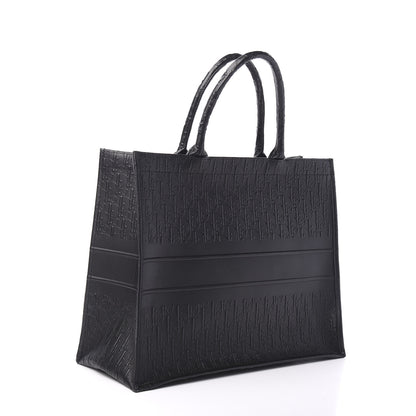 Christian Dior Oblique Calfskin Embossed Book Tote Black 2 of 9