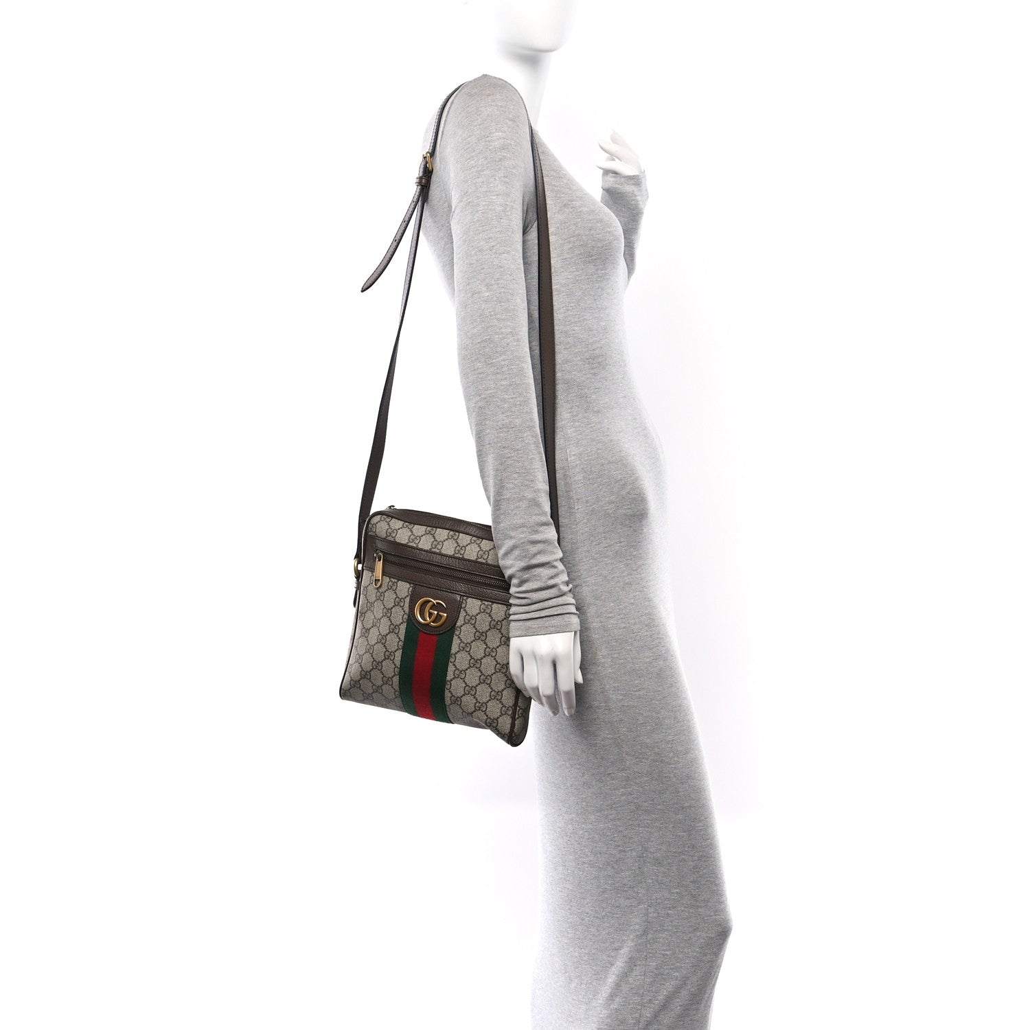 Gucci GG Supreme Monogram Web Small Ophidia Messenger Bag Brown 2 of 17
