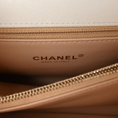 Chanel Caviar Quilted Small Chain Coco Handle Flap White 6 of 11