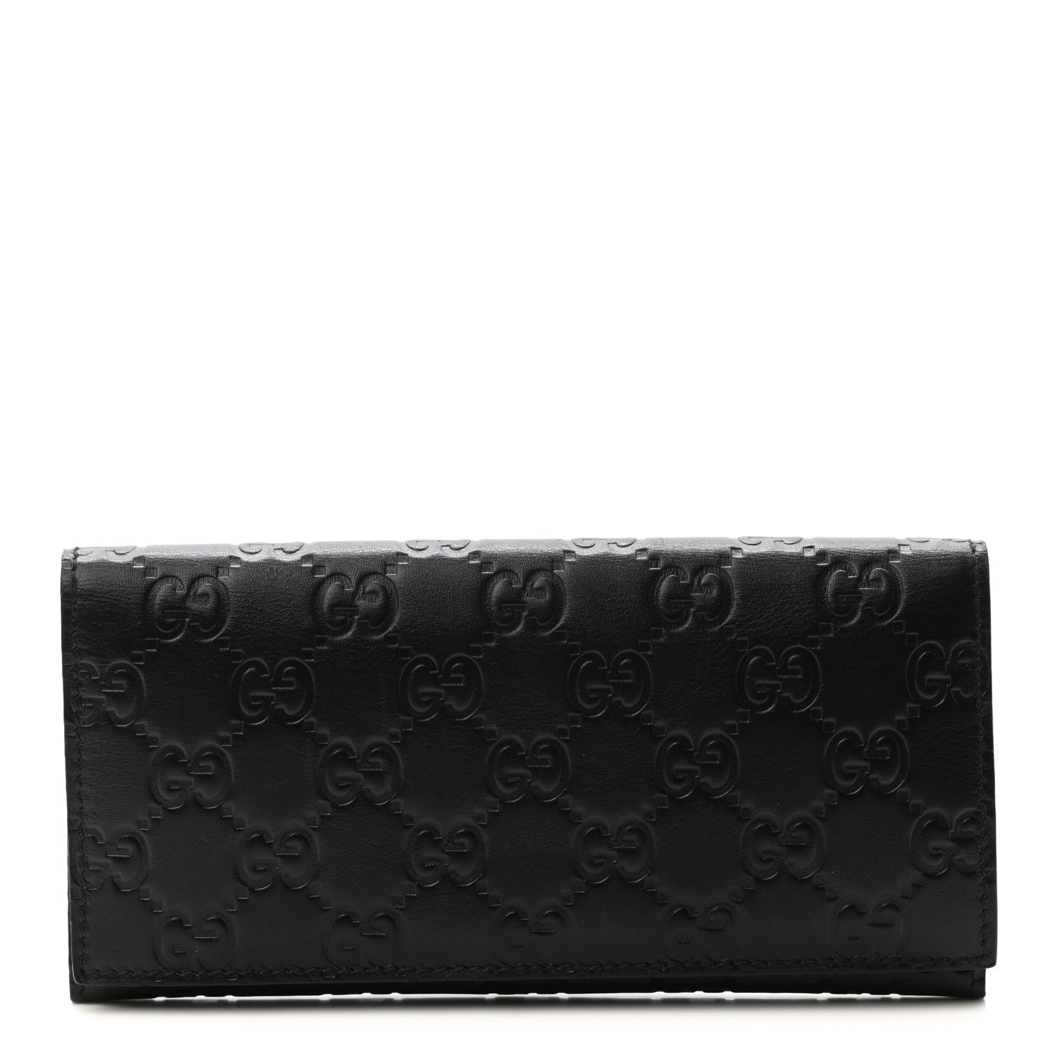 Gucci Guccissima Continental Flap Wallet Black 1 of 8
