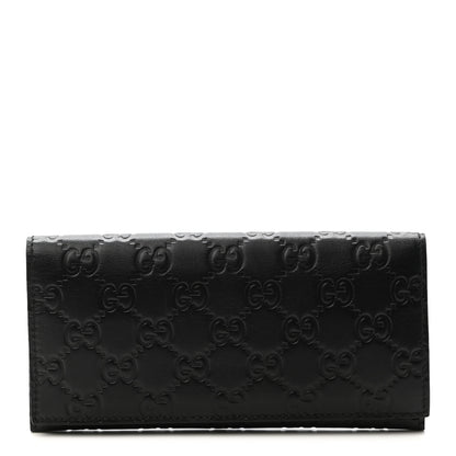 Gucci Guccissima Continental Flap Wallet Black 1 of 8