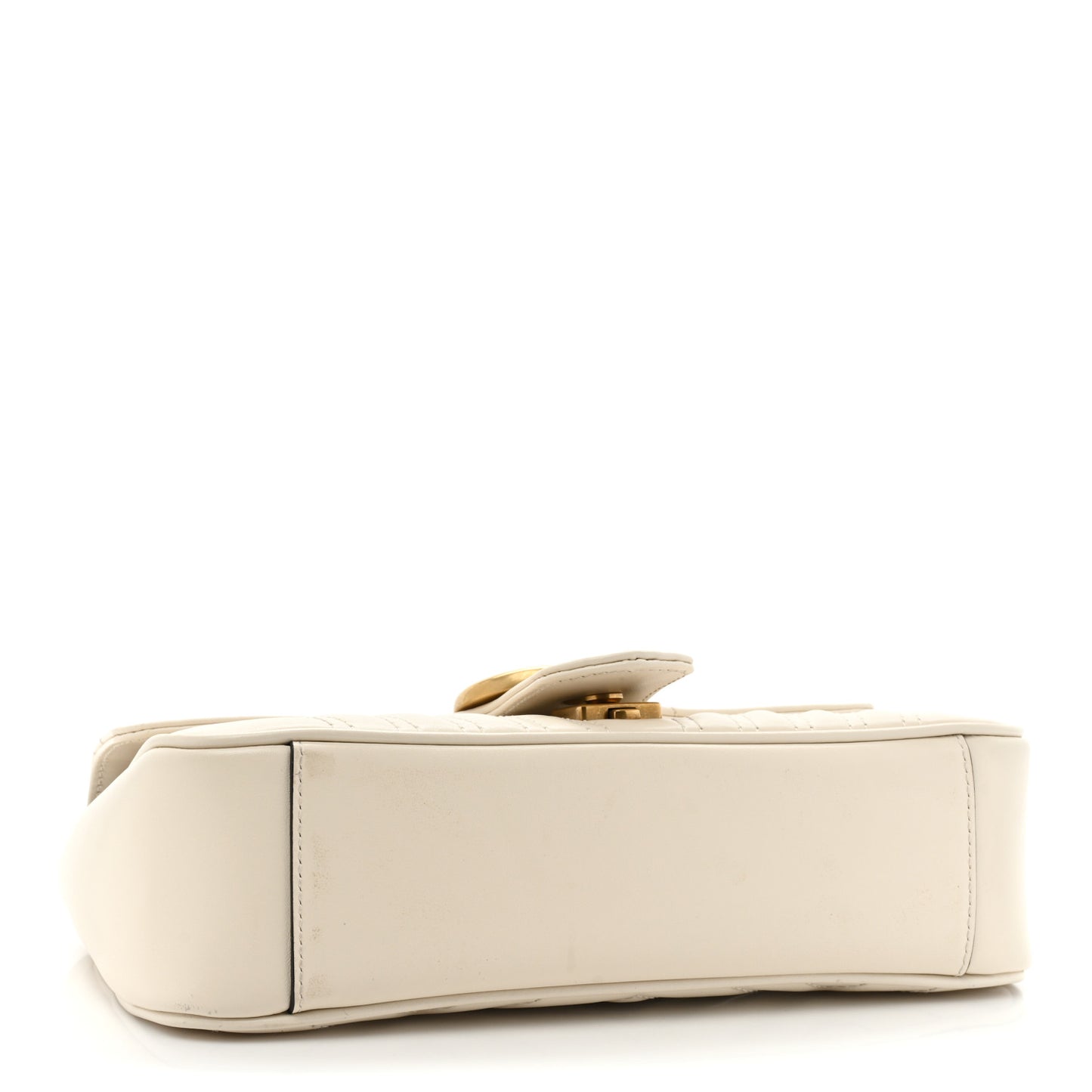 Calfskin Matelasse Small GG Marmont Shoulder Bag White