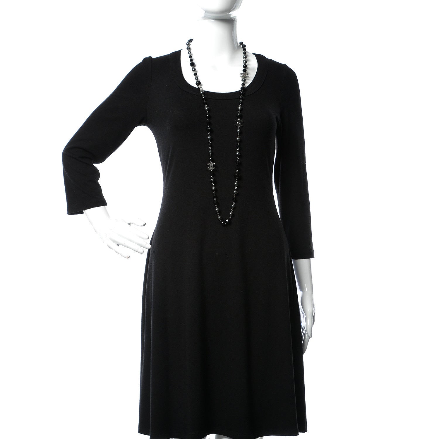 Chanel Ruthenium Beaded CC Long Necklace Black 2 of 5