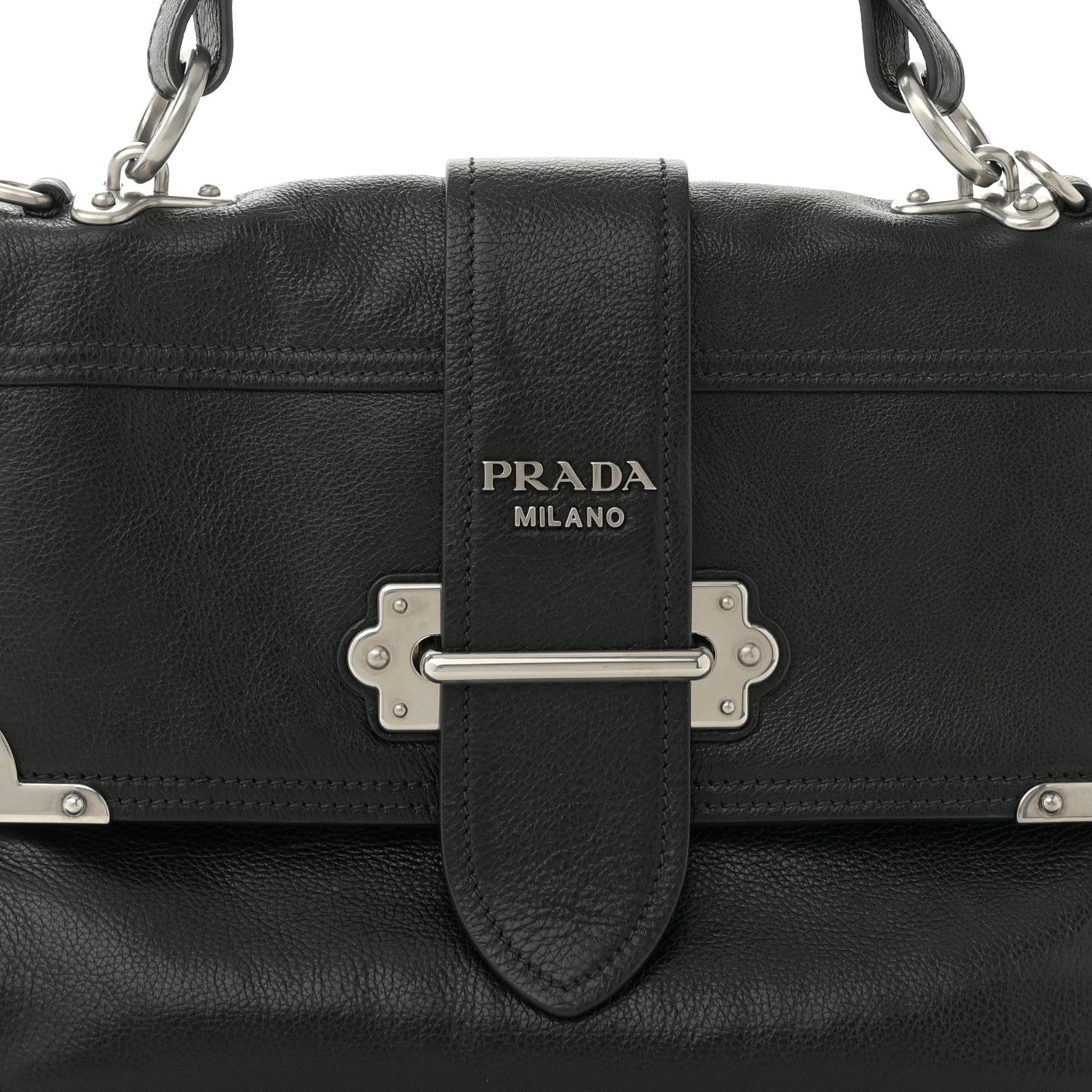 Prada Glace Calfskin Large Soft Cahier Bag Black 7 of 11
