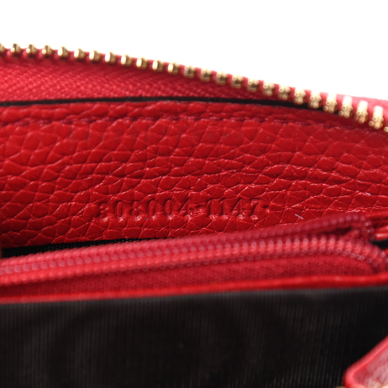 Gucci Pebbled Calfskin Soho Zip Around Wallet Red 7 of 11