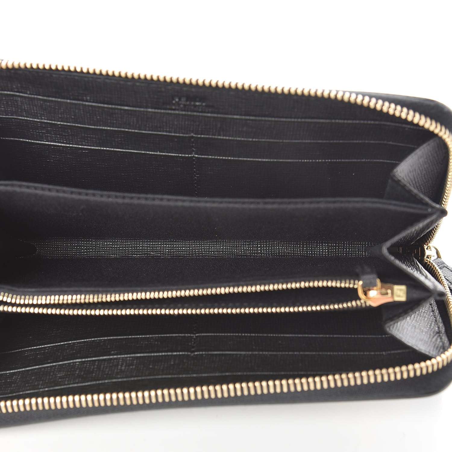 Fendi Vitello Elite Studded Monster Zip Around Wallet Black 5 of 7