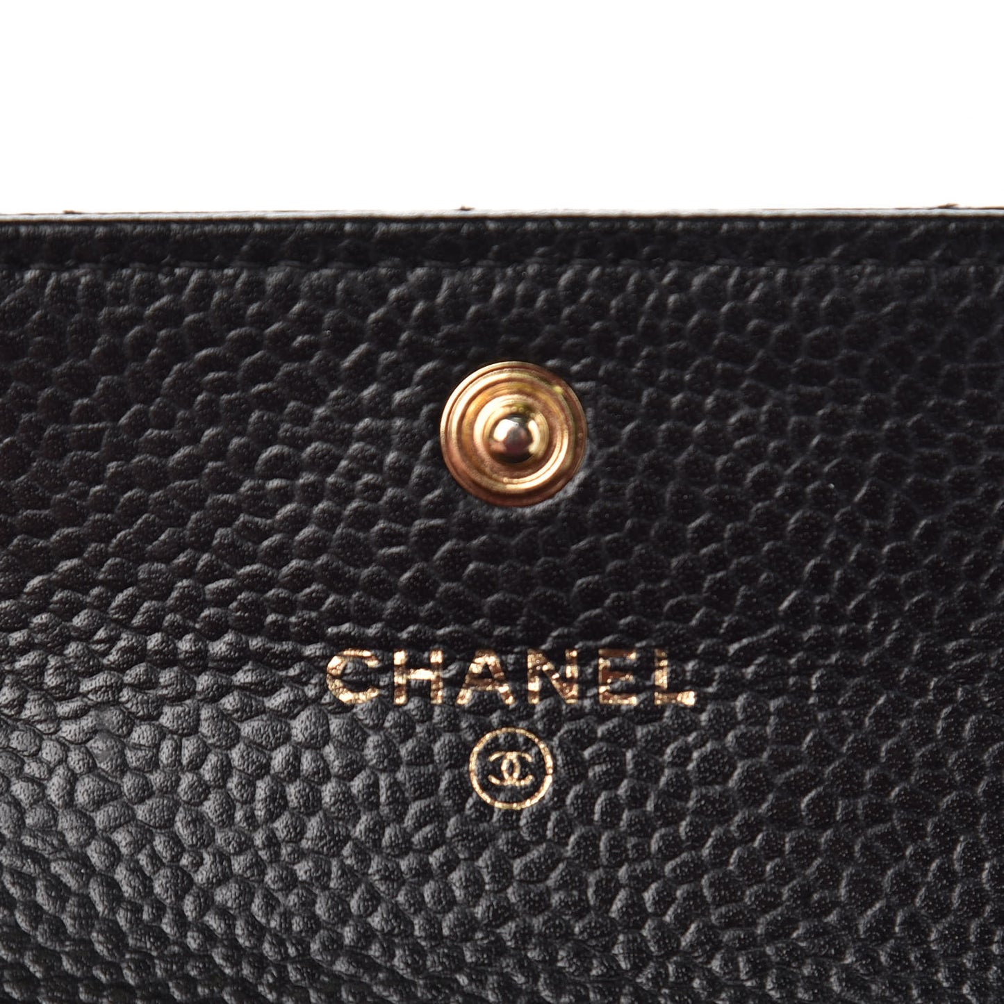 Caviar Quilted Flap Card Holder Black