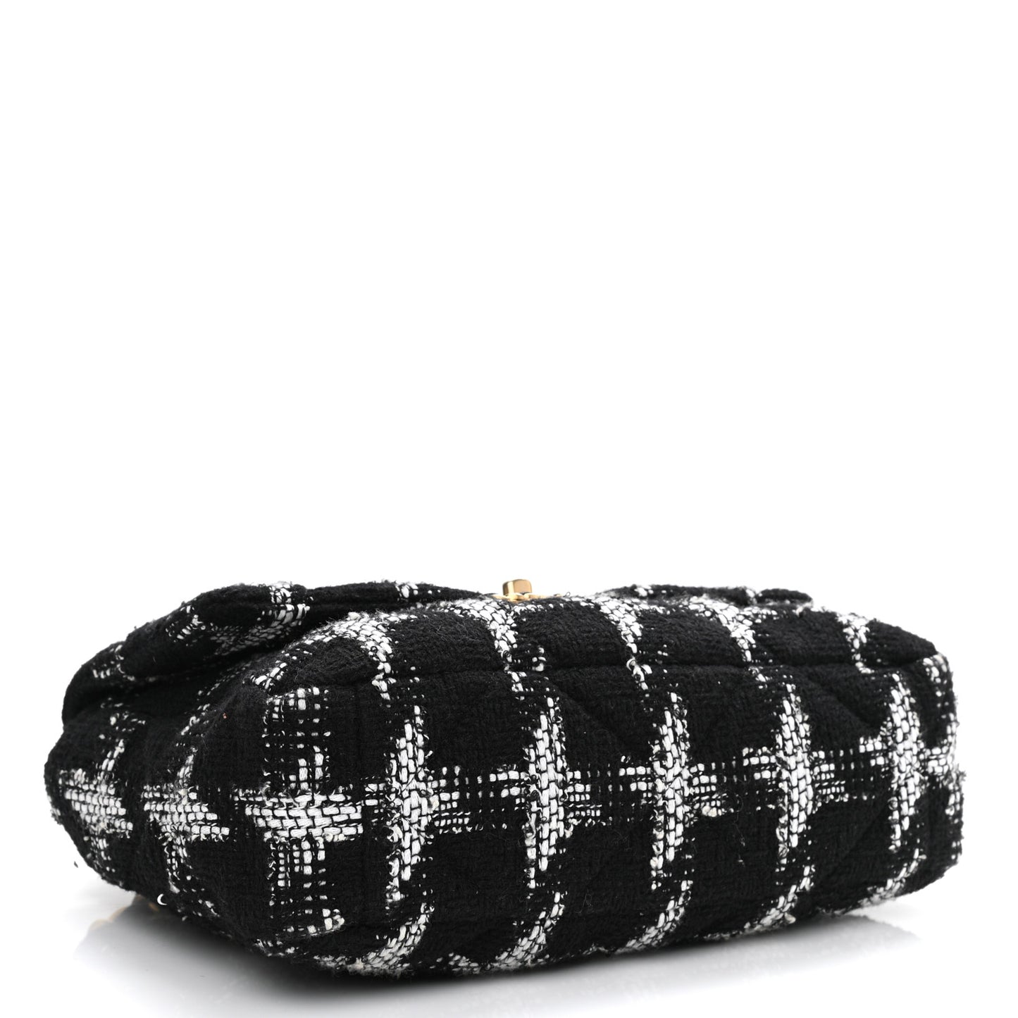 Tweed Quilted Large Chanel 19 Flap Black White
