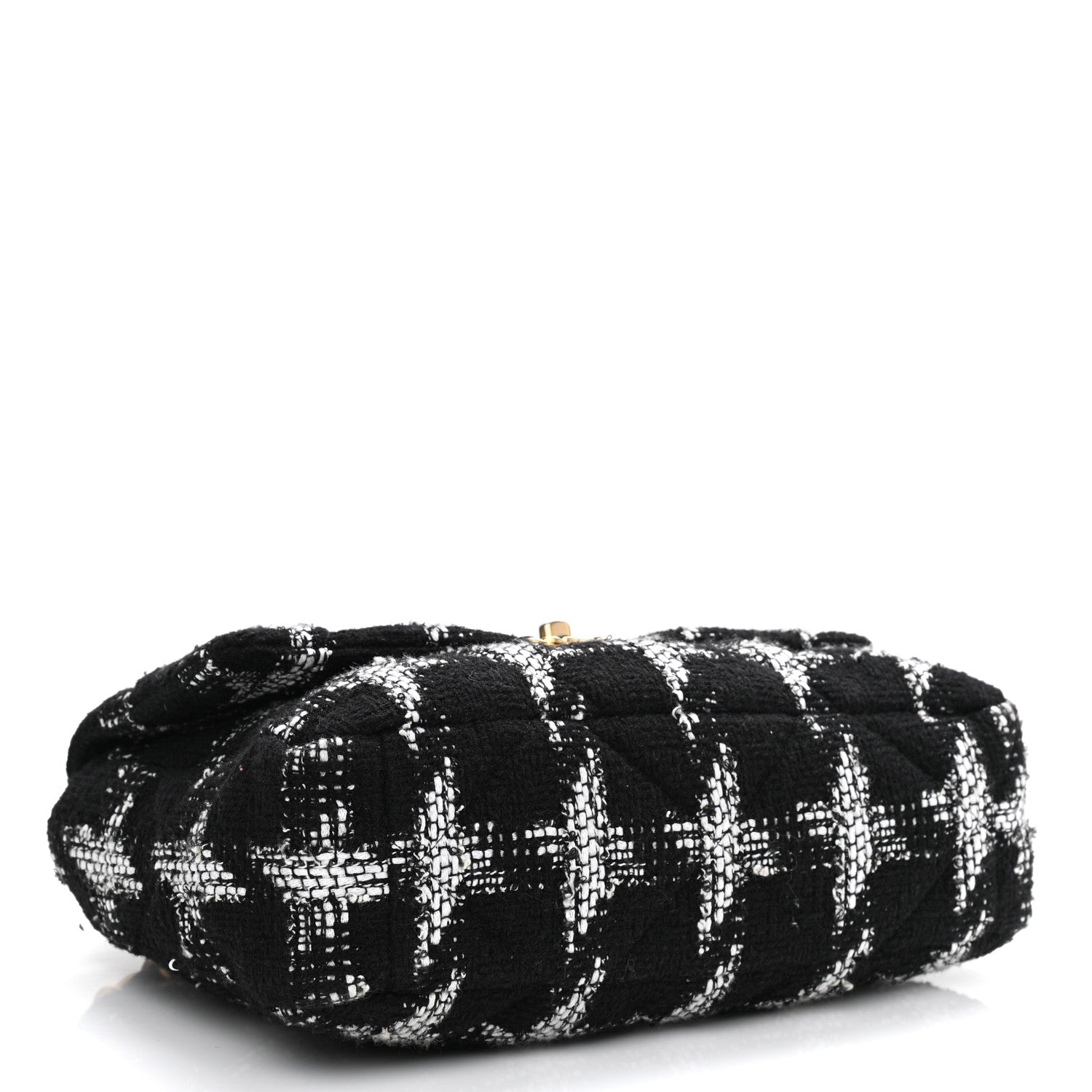 Chanel Tweed Quilted Large Chanel 19 Flap Black White 3 of 10