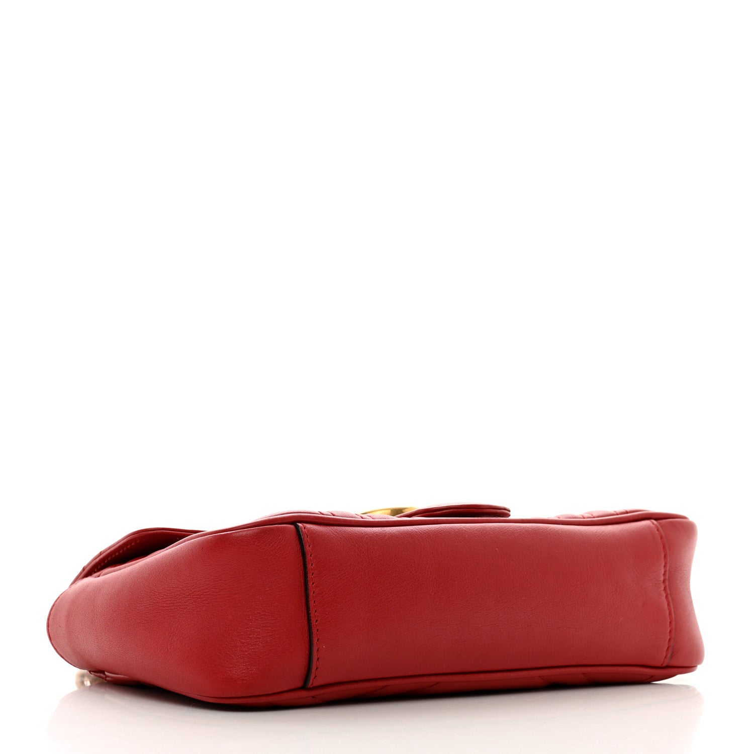Gucci Calfskin Matelasse Mini GG Marmont Shoulder Bag Hibiscus Red 4 of 11